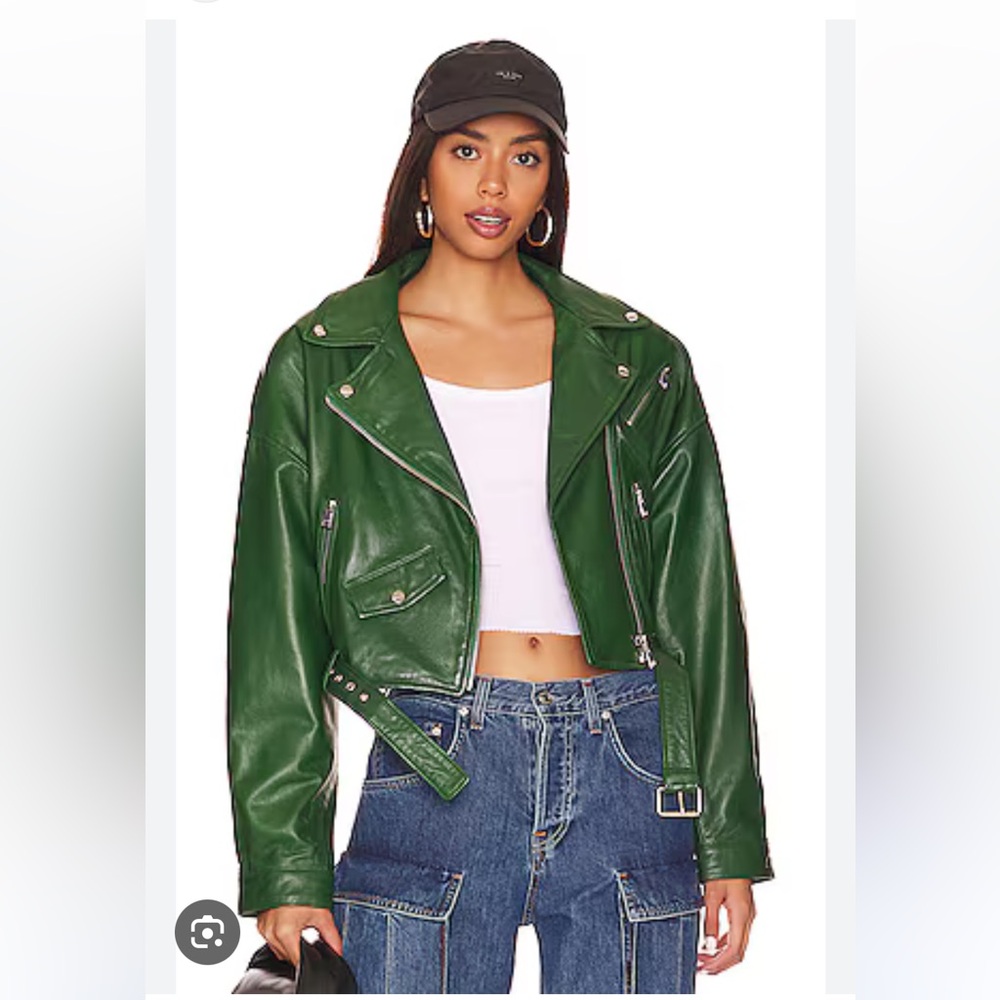 Lamarque Green Leather Jacket
